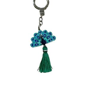 Kate Spade Blue and Green Peacock Keychain